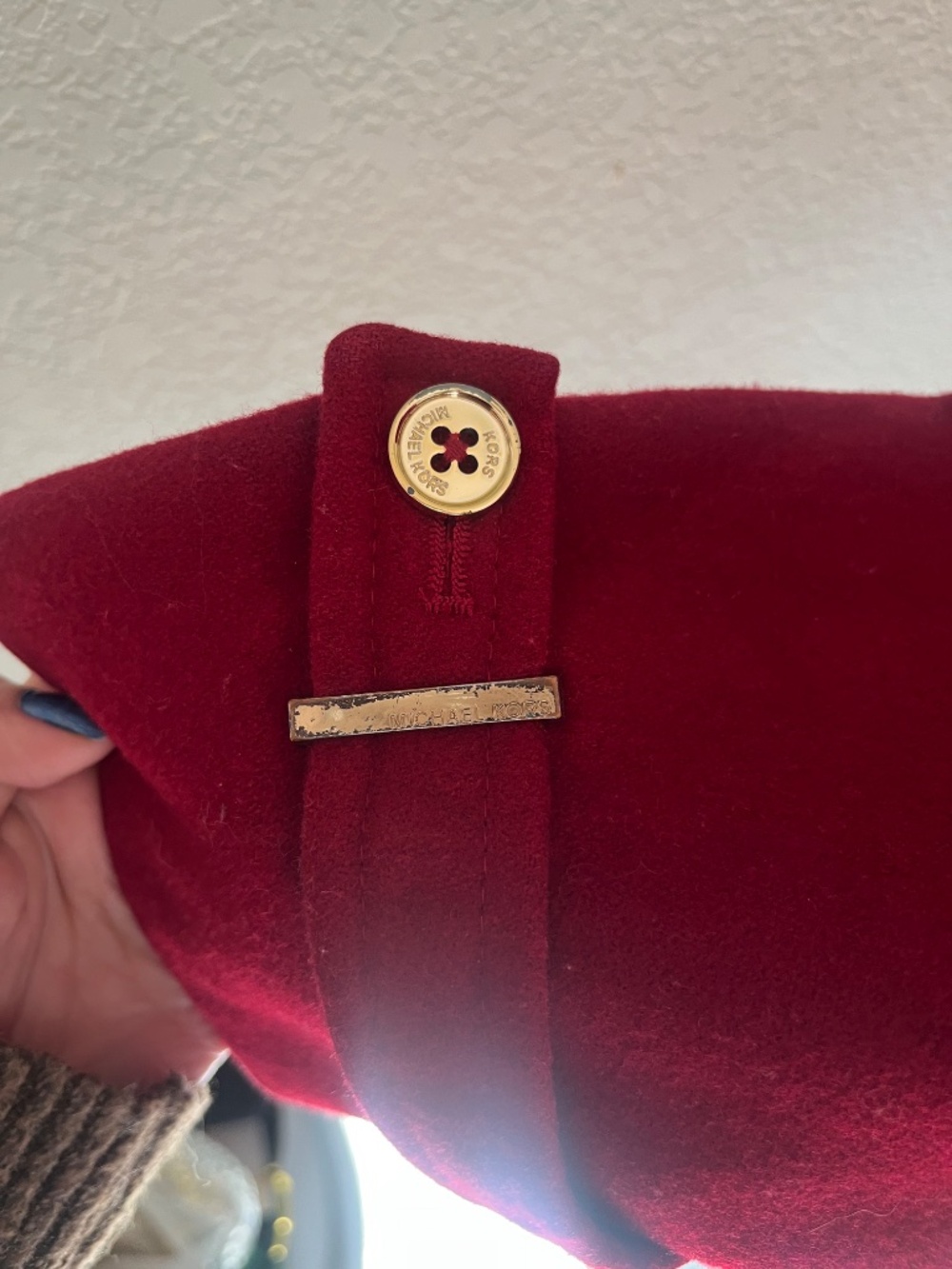 Michael Kors Red Wool Belted Trench Coat Size 6 - Picture 7 of 7